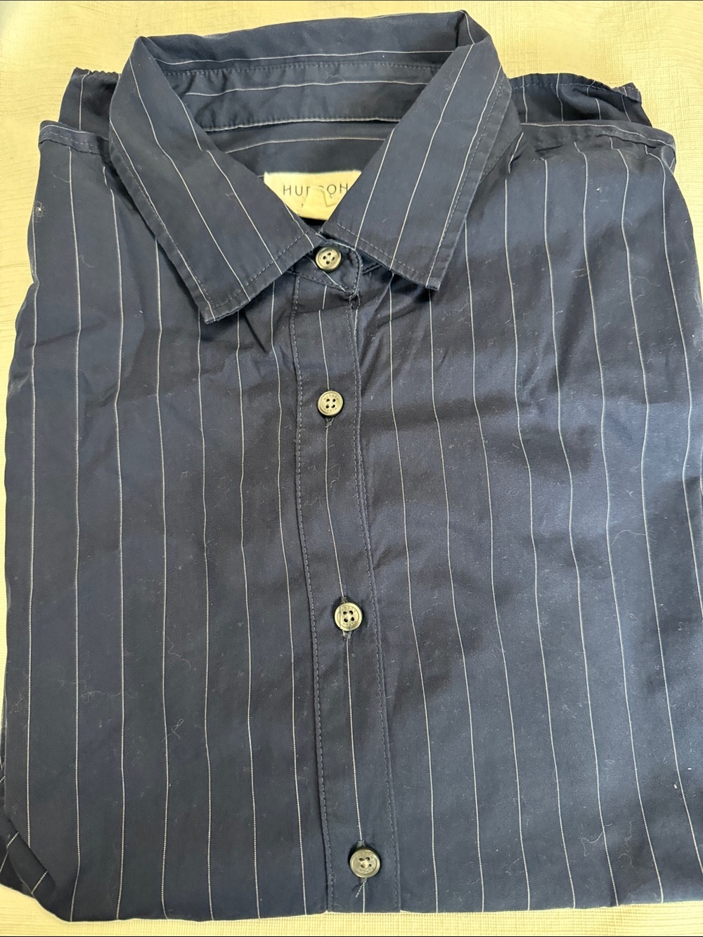 Hudson North Navy Pinstripe Casual Button Down Shirt 3XL